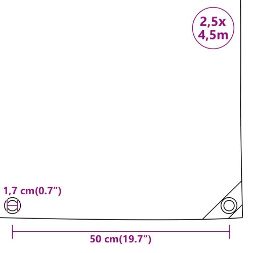 Брезент зелен 2,5x4,5 м 650 г/м²