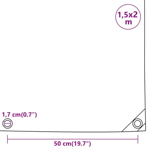 Брезент бял 1,5x2 м 650 г/м²