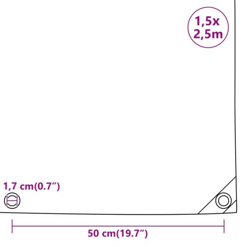 Брезент бял 1,5x2,5 м 650 г/м²