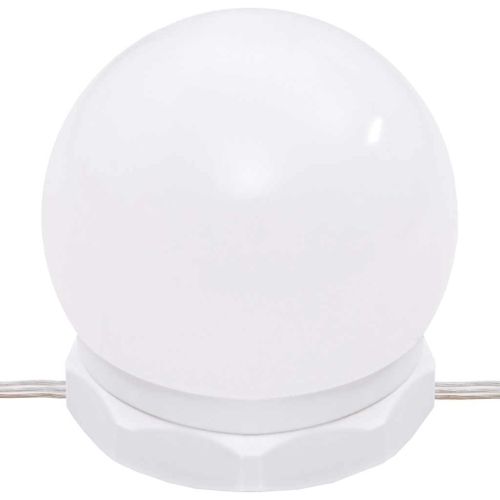 Комплект тоалетка с LED, бяла, инженерно дърво