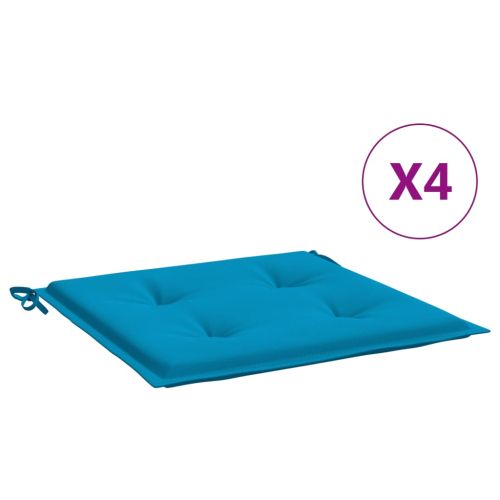 Възглавници за столове 4 бр сини 50x50x4 см Оксфорд плат