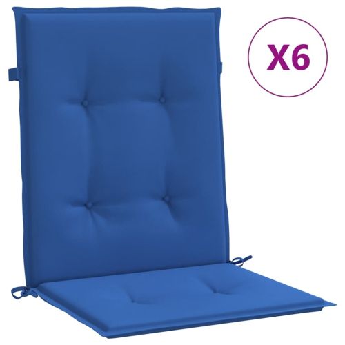 Възглавници за стол 6 бр кралско сини 100x50x3 см Оксфорд плат