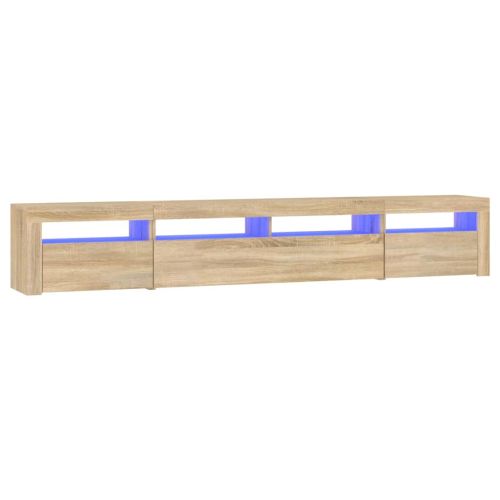 ТВ шкаф с LED осветление, дъб сонома, 240x35x40 см