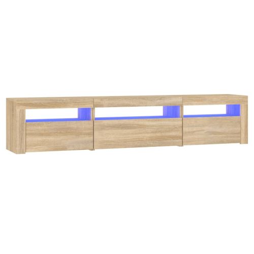 ТВ шкаф с LED осветление, дъб сонома, 195x35x40 см