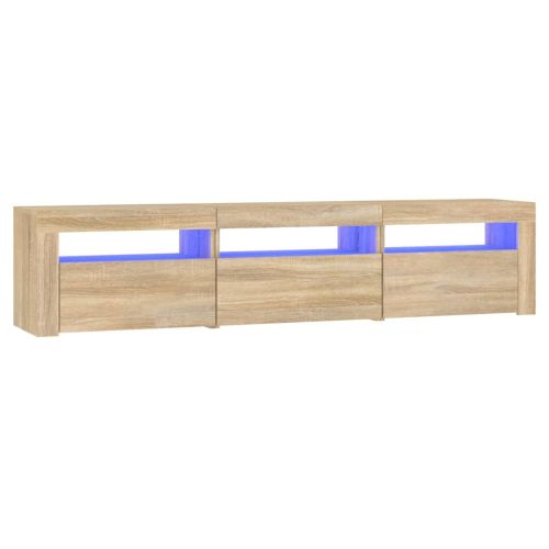 ТВ шкаф с LED осветление, дъб сонома, 180x35x40 см