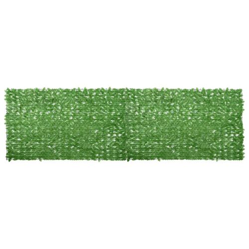 Балконски параван със зелени листа, 500x150 см