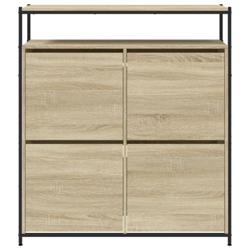 Шкаф за обувки с 4 флип чекмеджета сонома дъб 100x34x112 см