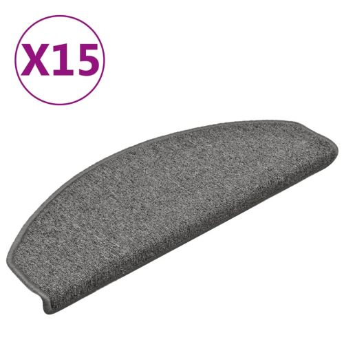 Изтривалки за стълби, 15 бр., 65x24x4 см, тъмносиви, полукръгли, големи