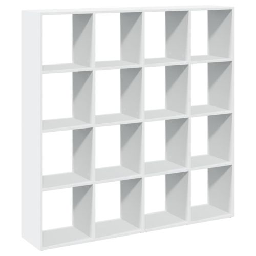 Библиотека, бяла, 137,5x29x137,5 см, инженерно дърво