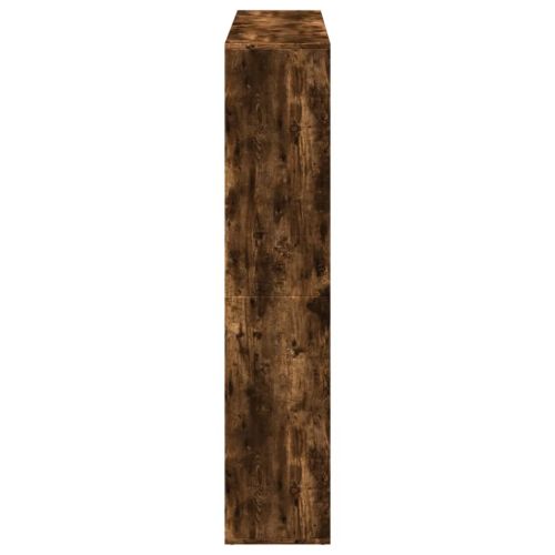Библиотека, опушен дъб, 137,5x29x137,5 см, инженерно дърво