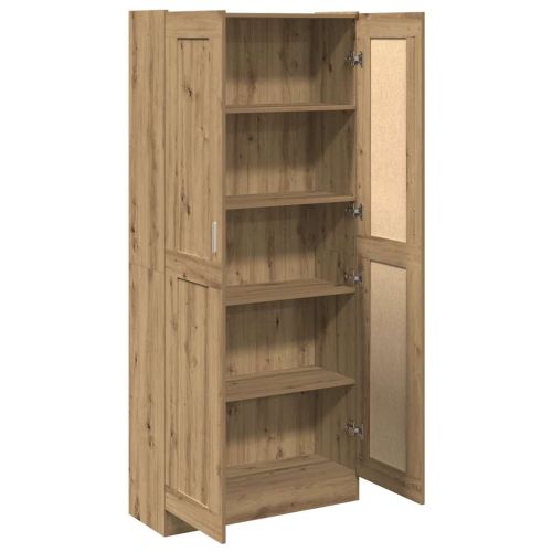 Библиотека, дъб артизан, 82,5x30,5x185 см, инженерно дърво