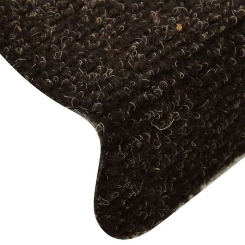 Самозалепващи се постелки за стълби, 20 бр., 65x21x4 см, тъмнокафяви, полукръгли, големи