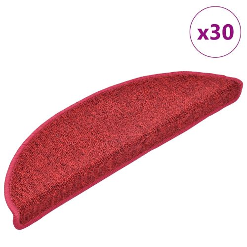 Изтривалки за стълби, 30 бр., 56x17x3 см, червени, полукръгли