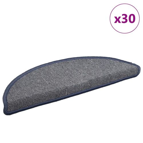 Изтривалки за стълби, 30 бр., 56x17x3 см, светло сиви и сини, полукръгли