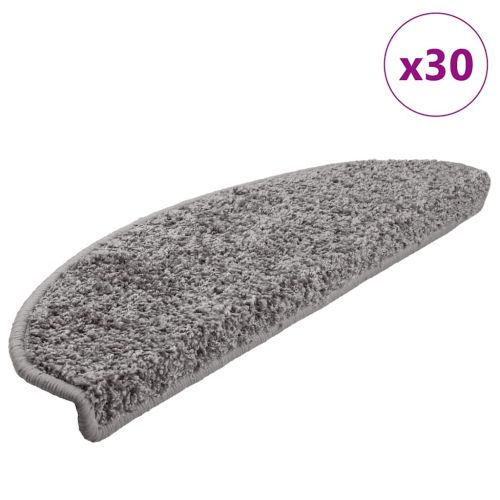 Изтривалки за стълби, 30 бр., 65x21x4 см, сиви, полукръгли, големи