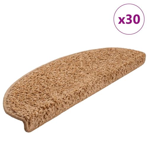Изтривалки за стълби, 30 бр., 65x21x4 см, бежови, полукръгли, големи