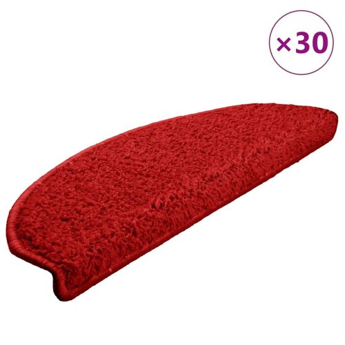 Изтривалки за стълби, 30 бр., 65x21x4 см, червени, полукръгли, големи