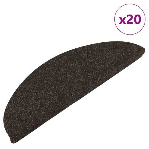 Самозалепващи стелки за стълби, 20 бр, антрацит, 56x17x3 см