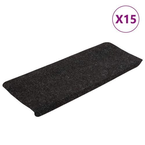 Самозалепващи стелки за стълби, 15 бр, 65x24,5x3,5 см, антрацит