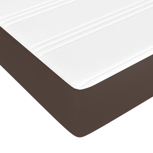 Матрак с покет пружини средна твърдост кафяв 140x190x20 см изкуствена кожа