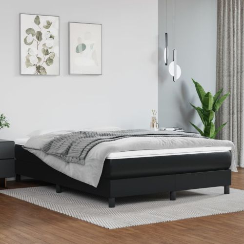 Матрак с покет пружини средна твърдост черен 140x200x20 см изкуствена кожа