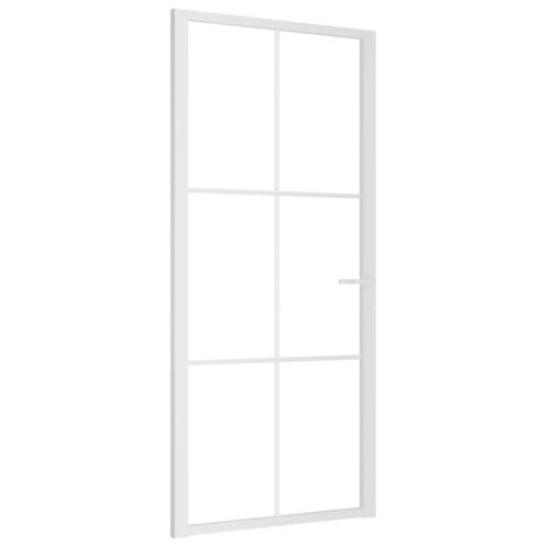 Интериорна врата 93x201,5 см бяла ESG стъкло и алуминий