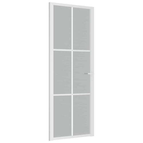 Интериорна врата 76x201,5 см бял мат ESG стъкло и алуминий