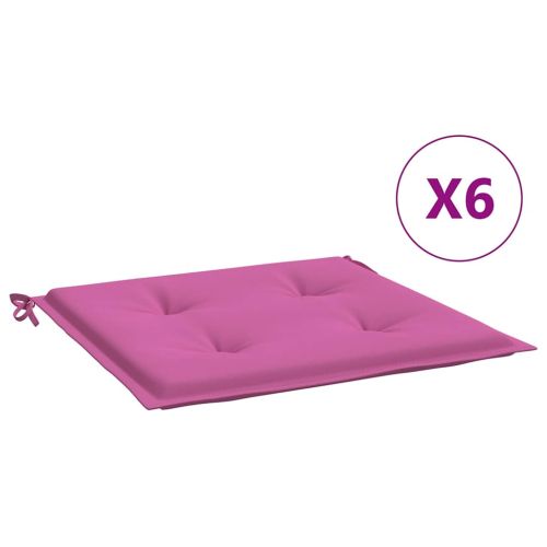 Възглавници за градински столове 6 бр розови 50x50x4 см текстил