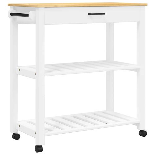 Кухненска количка "MONZA" 84x40x88,5 см борово дърво масив