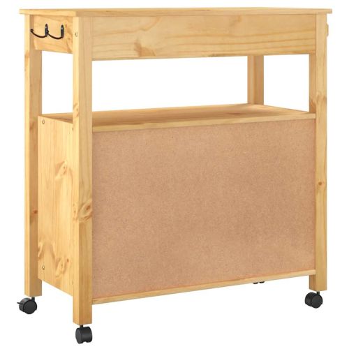 Кухненска количка "MONZA" 84x40x88,5 см борово дърво масив
