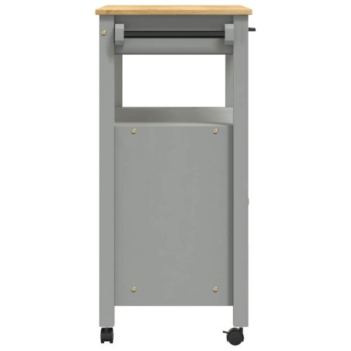 Кухненска количка "MONZA" 84x40x88,5 см сива борово дърво масив