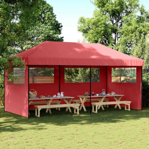 Сгъваема парти шатра pop-up с 3 странични стени бордо