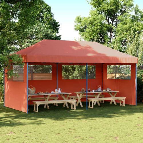 Сгъваема парти шатра pop-up с 3 странични стени теракота