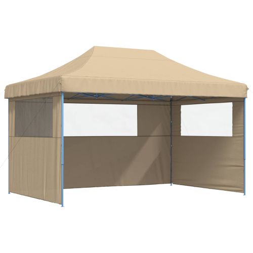 Сгъваема парти шатра pop-up с 3 странични стени бежова