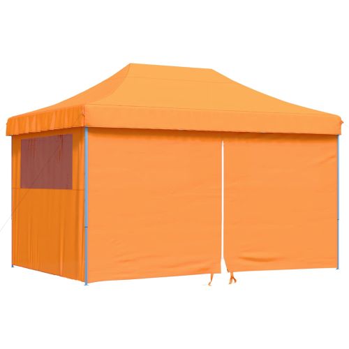 Сгъваема парти шатра pop-up с 4 странични стени оранжева