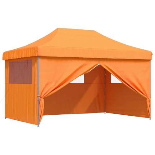 Сгъваема парти шатра pop-up с 4 странични стени оранжева