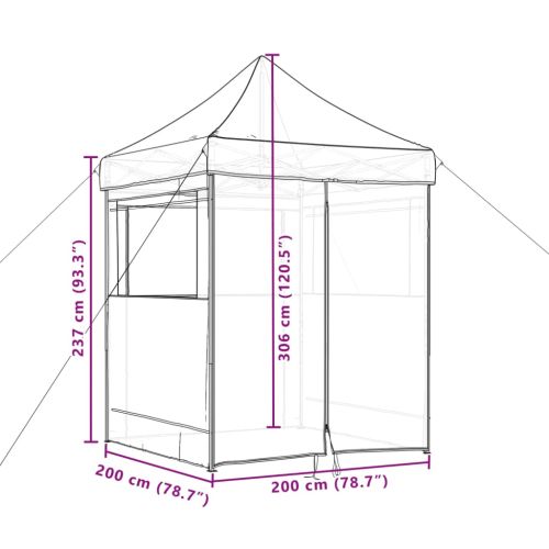 Сгъваема парти шатра pop-up с 4 странични стени бордо