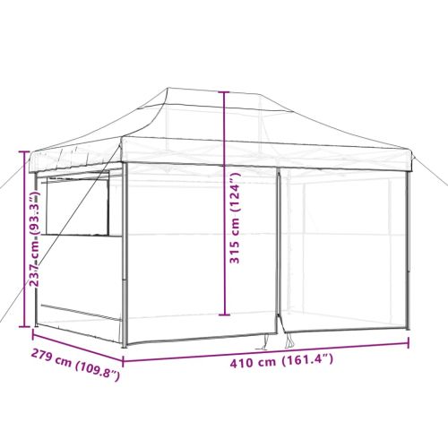 Сгъваема парти шатра pop-up с 4 странични стени зелена
