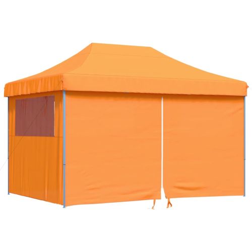 Сгъваема парти шатра pop-up с 4 странични стени оранжева