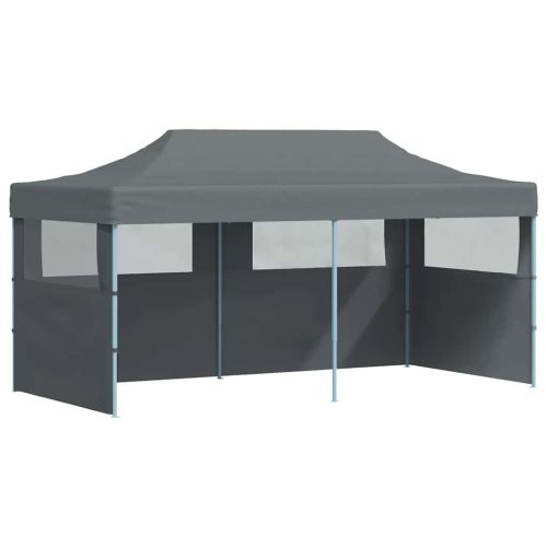 Сгъваема парти шатра със странични стени, 3x6 м, антрацит