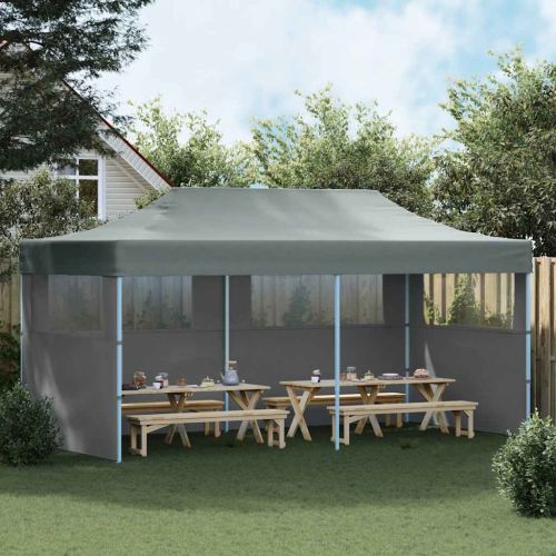 Сгъваема парти шатра със странични стени, 3x6 м, антрацит