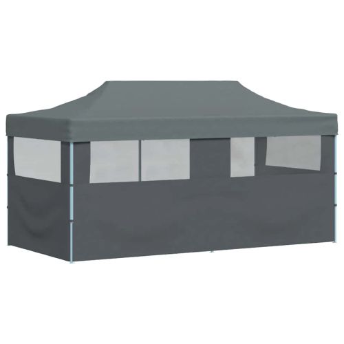 Сгъваема парти шатра със странични стени, 3x6 м, антрацит