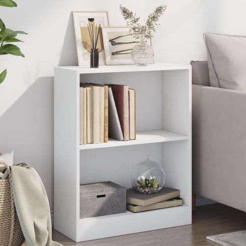 Етажерка за книги, бяла, 60x24x76 см, инженерно дърво