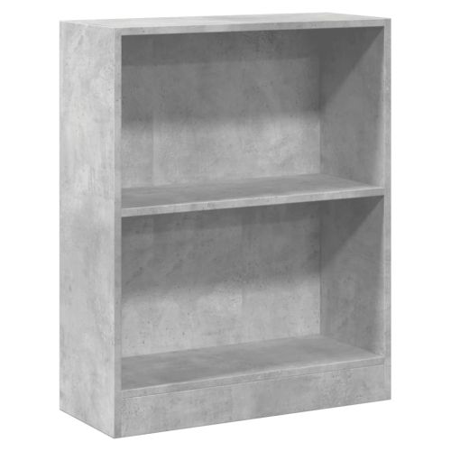 Етажерка за книги, бетонно сива, 60x24x76 см, инженерно дърво