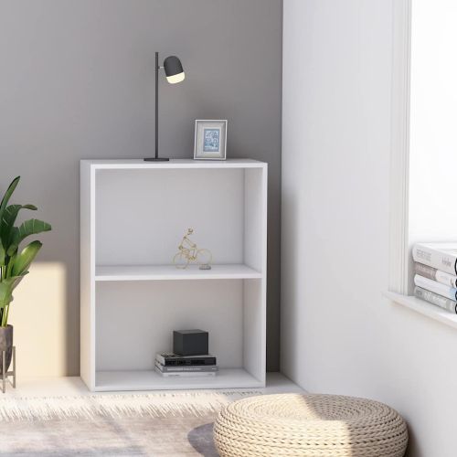 Шкаф за книги в бяло 60x30x76,5 cm Инженерна дървесина
