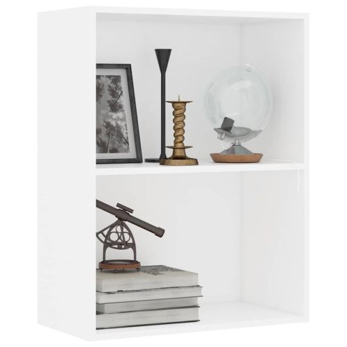 Шкаф за книги в бяло 60x30x76,5 cm Инженерна дървесина