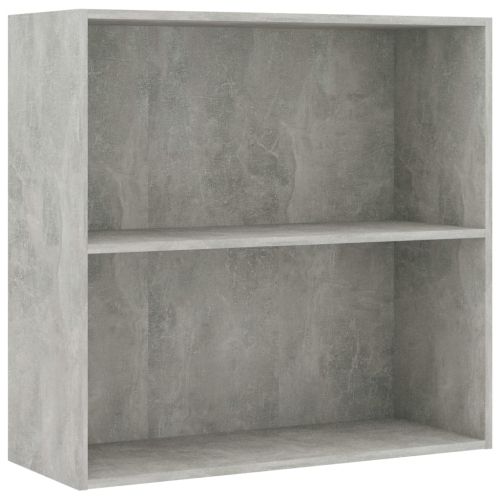 2-етажна библиотека, бетонно сива, 80x30x76,5см инженерно дърво