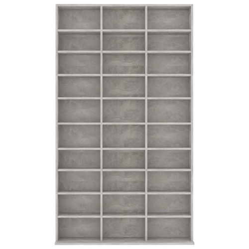 Етажерка за компактдискове сива 102x23x177,5 см инженерно дърво