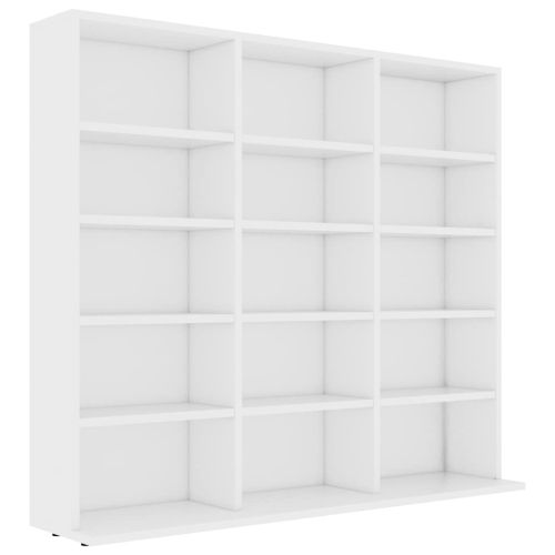 CD шкаф, бял, 100x23x89,5 см, инженерно дърво