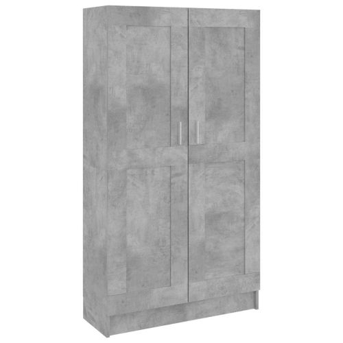 Шкаф за книги, бетонно сив, 82,5x30,5x150 см, инженерно дърво